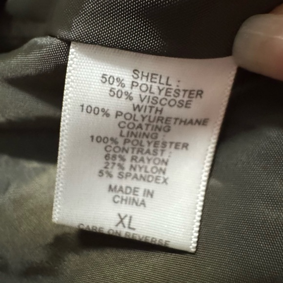 New York & Company Women's Olive Faux Leather Jacket - Picture 4 of 6